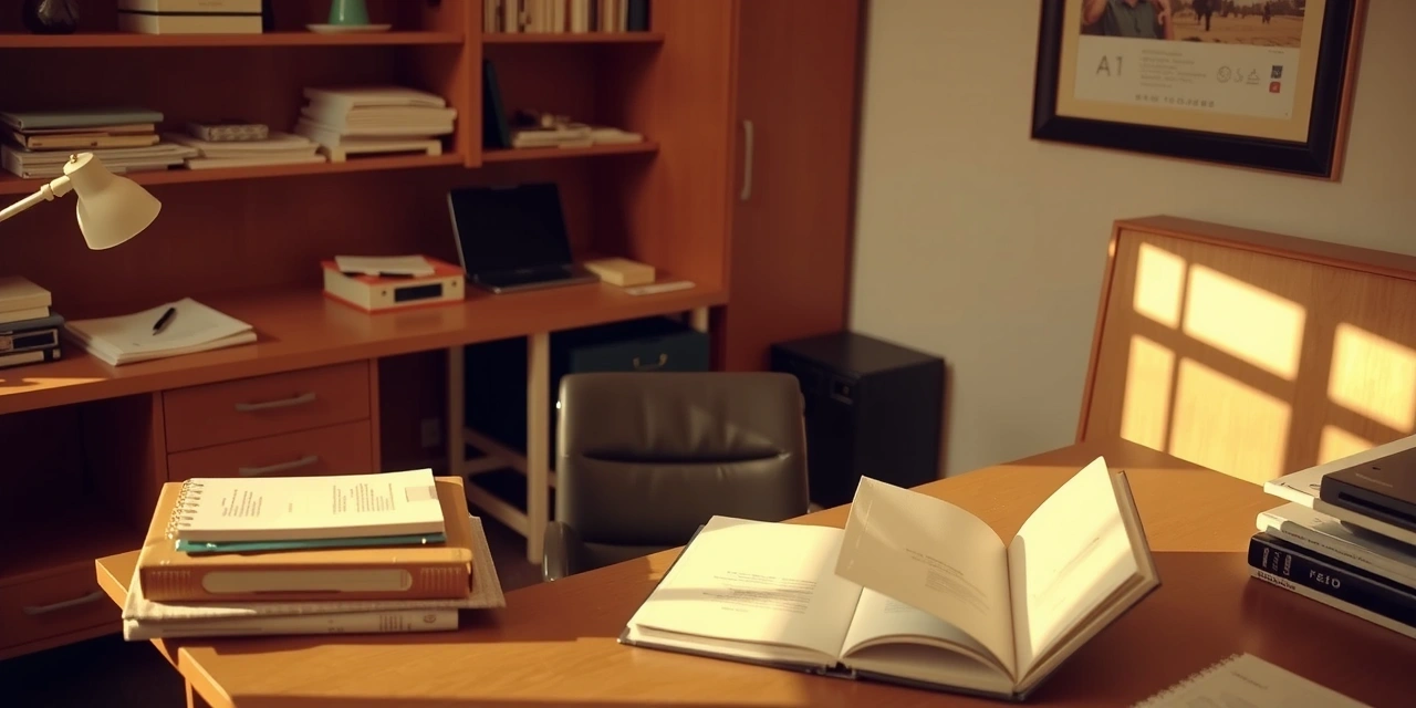 Organized desk with documents representing data management