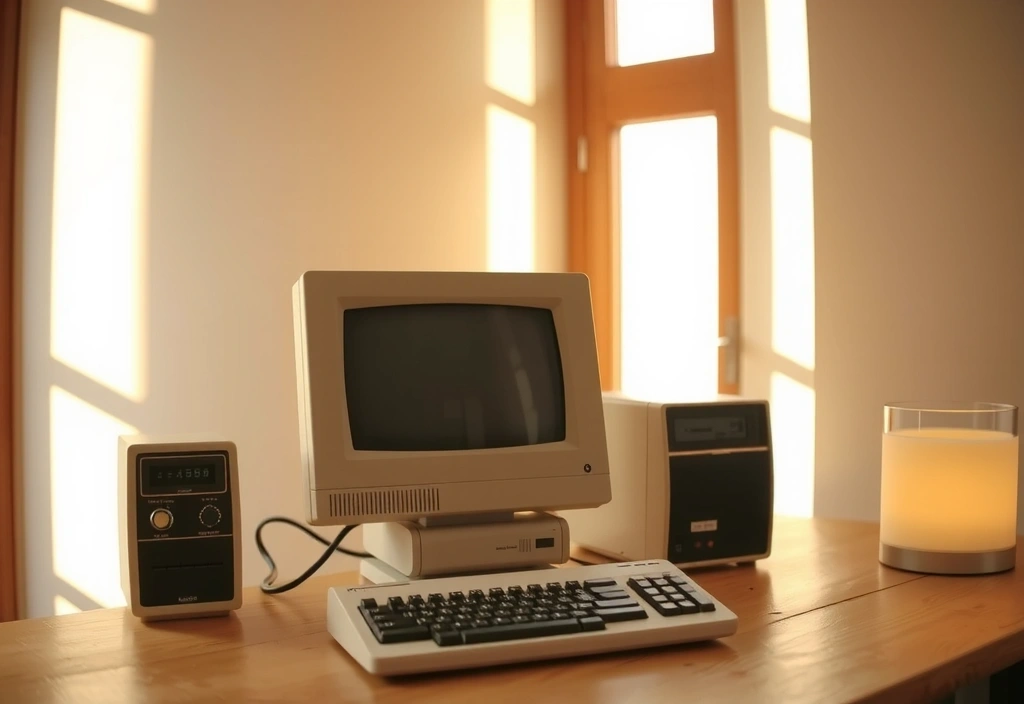 Retro computer terminal illustration